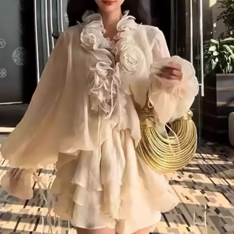 Women’s Puff Sleeve Ruffle Blouse
