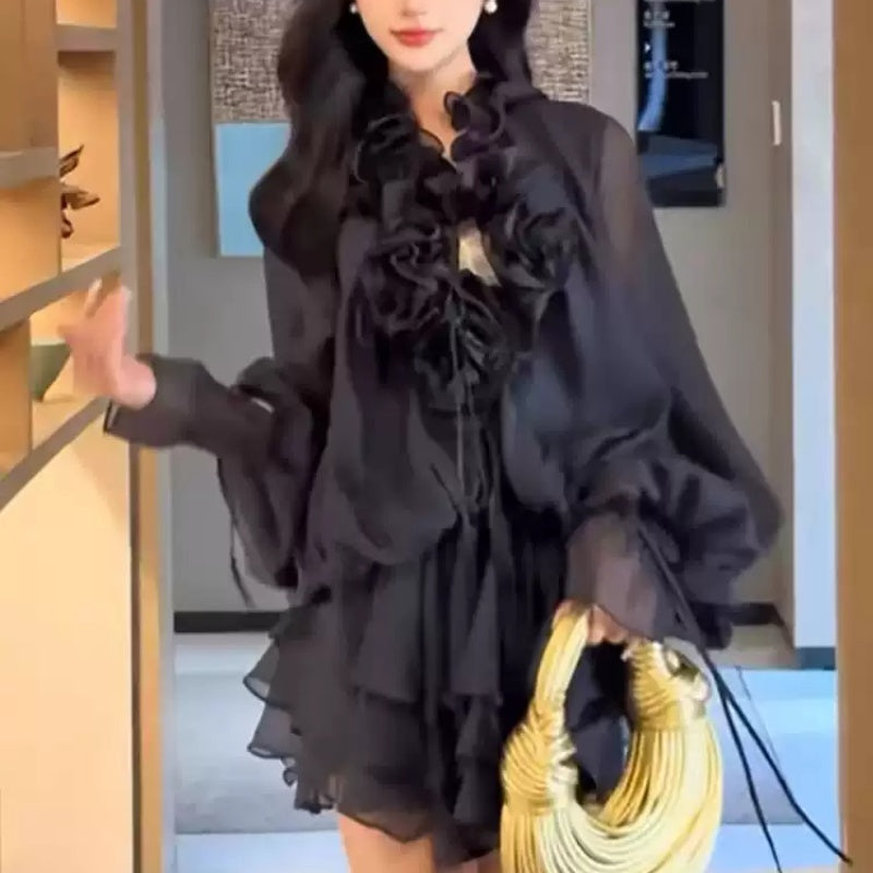 Women’s Puff Sleeve Ruffle Blouse