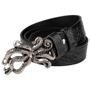 Embossed Octopus Buckle Belt