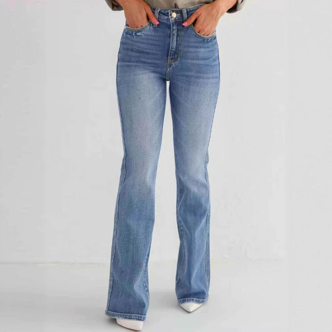 Stretch High-waisted Boot-cut Jeans