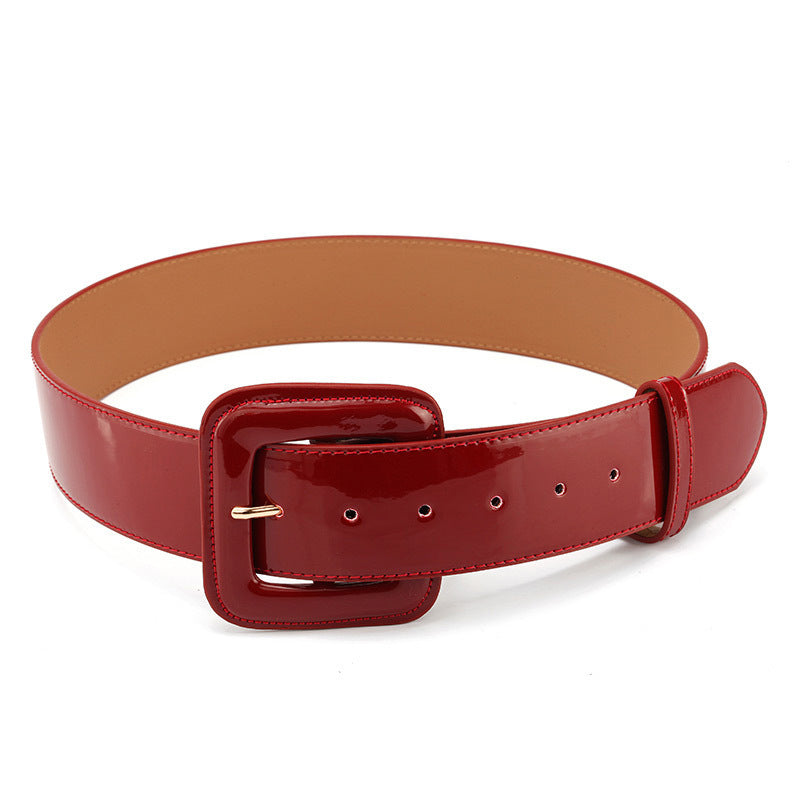 Leather Wide Coat Belt Leather Decorative Wide Coat Belt