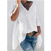 Autumn Lace V-Neck Shirt Neckline