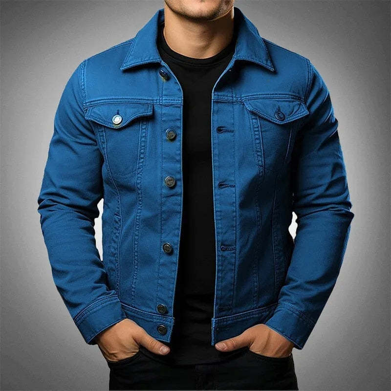 Men's Jacket Denim Coat Stylish Casual Outerwear