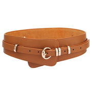 Litchi Leather Wide Pin Buckle Belt