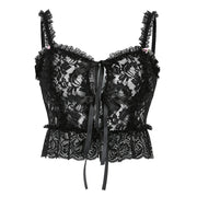 Lace Flower Perspective Band Edge Vest Sling