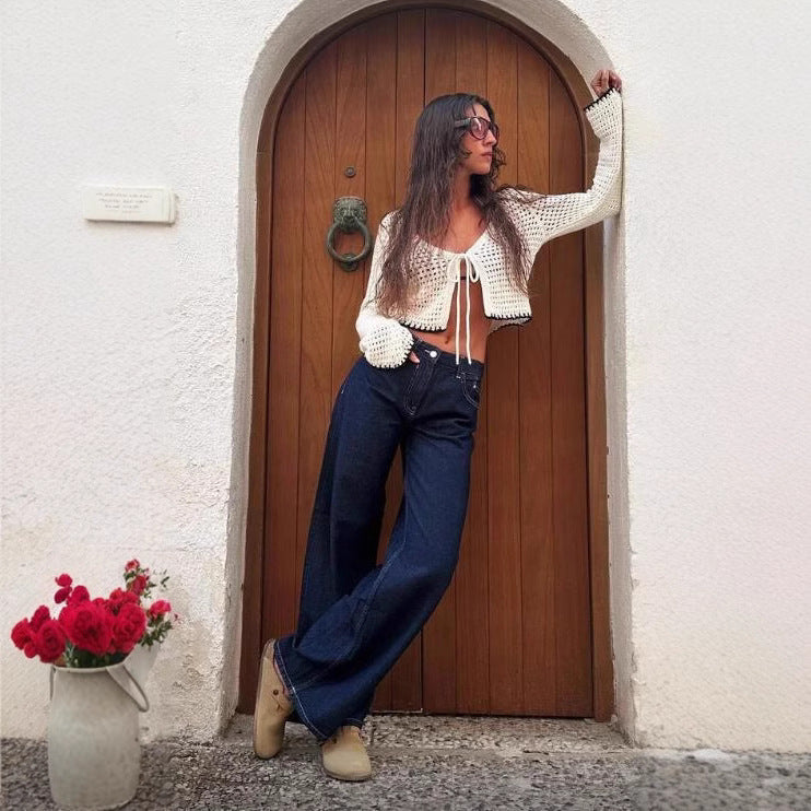 Early Autumn Mid Waist All-matching Straight Jeans