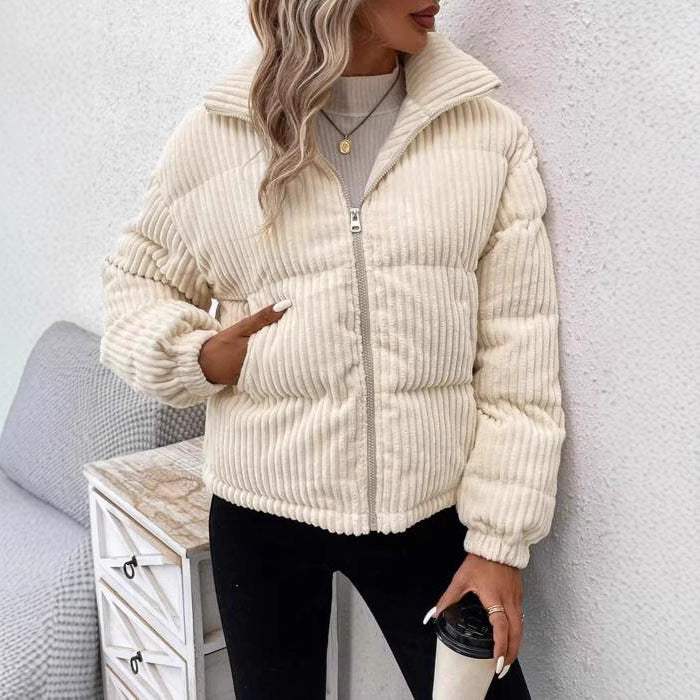 Women's Warm Corduroy Jacket Casual Loose