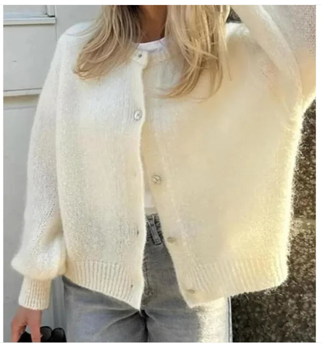 Round Neck Single-breasted Cardigan Sweaters Coat