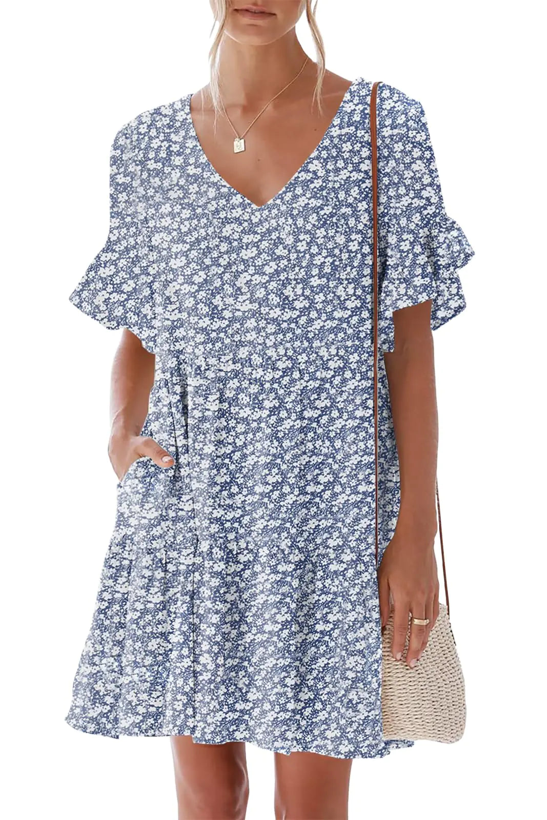 nclook Womens Summer V-Neck Mini Dress – Chic & Stylish outing perfect