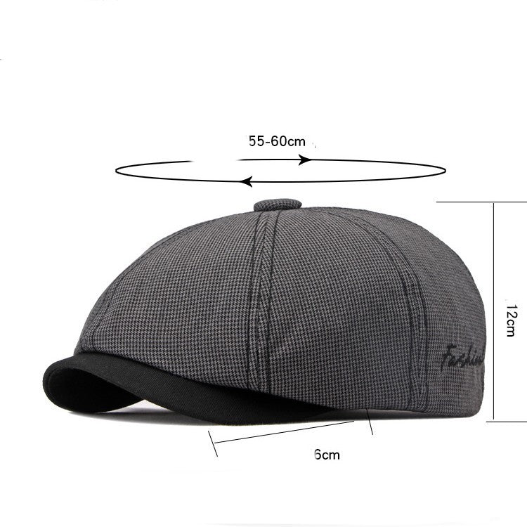 Mens Thin Breathable Octagonal Cap