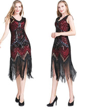 Vintage Sequined Fringe Dress Glam Party Style