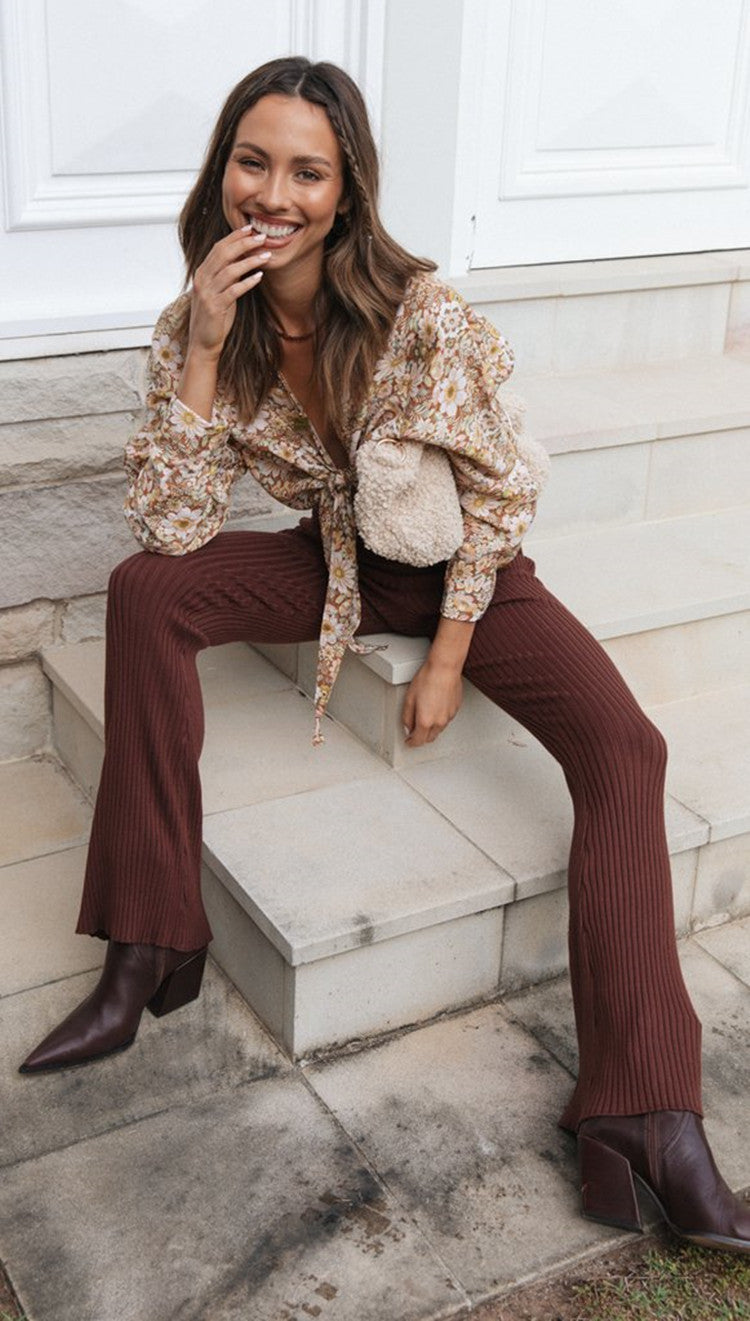 Womens Print Lace-Up Cardigan Shirt