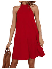 RoseSeek Women’s Halter A-Line Mini  Dress