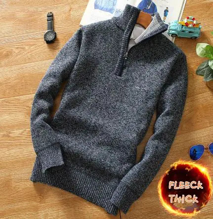 Autumn Winter  Men Fleece Knitted Sweaters